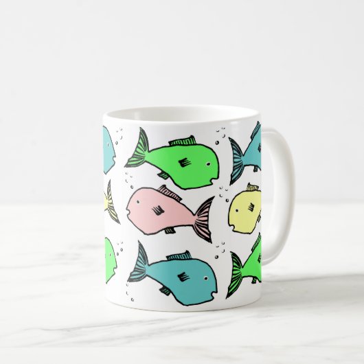 Mug Conception colorée du poisson (Devant droit)