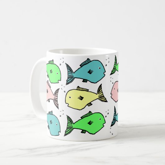 Mug Conception colorée du poisson (Devant gauche)