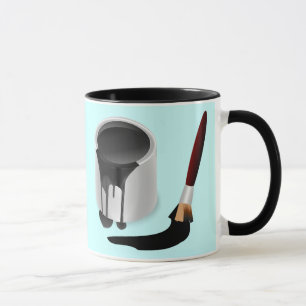 MUG CONCEPTION CRÉATIVE DE PEINTURE ET DE BROSSE NOIR
