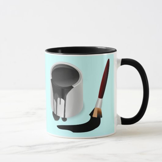 MUG CONCEPTION CRÉATIVE DE PEINTURE ET DE BROSSE NOIRE (Droite)