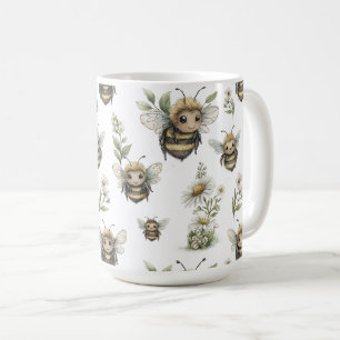 Mug Conception d'abeille à l'aquarelle mignonne Abei