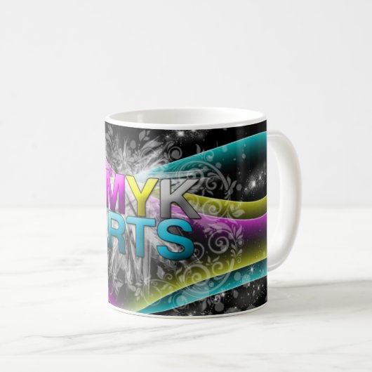 Mug Conception d'abrégé sur CMYK (Devant droit)
