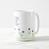 Mug Conception d'acrostiche de professeur floral (Devant droit)