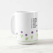 Mug Conception d'acrostiche de professeur floral (Devant gauche)