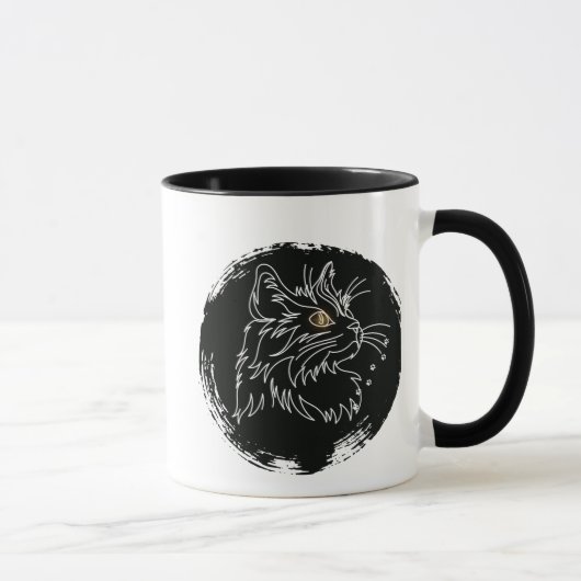 Mug Conception d'amour de chat coupé (Droite)
