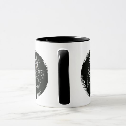 Mug Conception d'amour de chat coupé (Poignée)