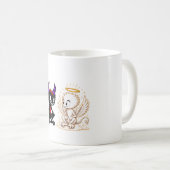 Mug Conception d'ange et de diable mignons, Bien contr (Devant droit)