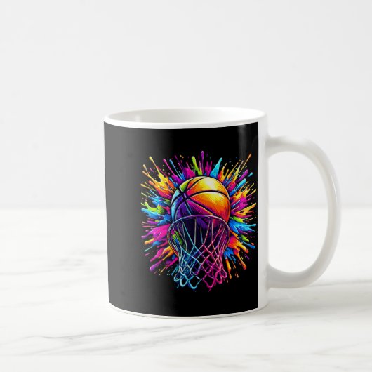Mug Conception d'anneau de basket-ball coloré (Droite)