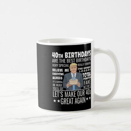 Mug Conception d'anniversaire 40 ans - Citation drôle (Droite)