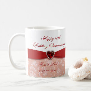 Mug Conception d'anniversaire de mariage de damassé