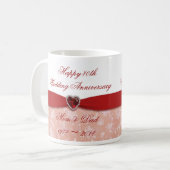 Mug Conception d'anniversaire de mariage de damassé (Devant gauche)