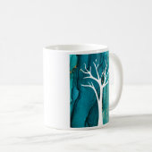 Mug Conception d'arbre abstrait avec fond en marbre (Devant droit)
