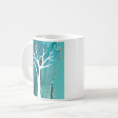 Mug Conception d'arbre abstrait avec fond en marbre (Devant gauche)