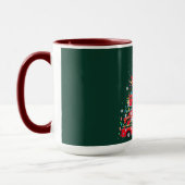 Mug Conception d'arbre de Noël en camions de pompiers (Gauche)
