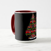 Mug Conception d'arbre de Noël en camions de pompiers (Devant gauche)