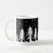 Mug Conception d'arbre de Noël noir et blanc (Gauche)