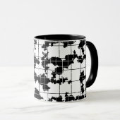 Mug Conception d'art abstrait organique noir et blanc (Devant droit)