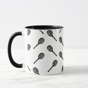 Mug Conception d'art de tennis d'antiquité de motif de