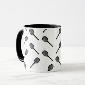 Mug Conception d'art de tennis d'antiquité de motif de (Devant gauche)