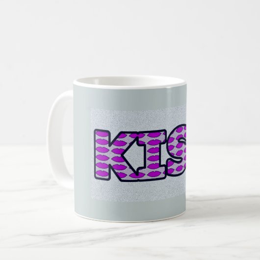 Mug Conception d'art en mots kiss (Devant gauche)