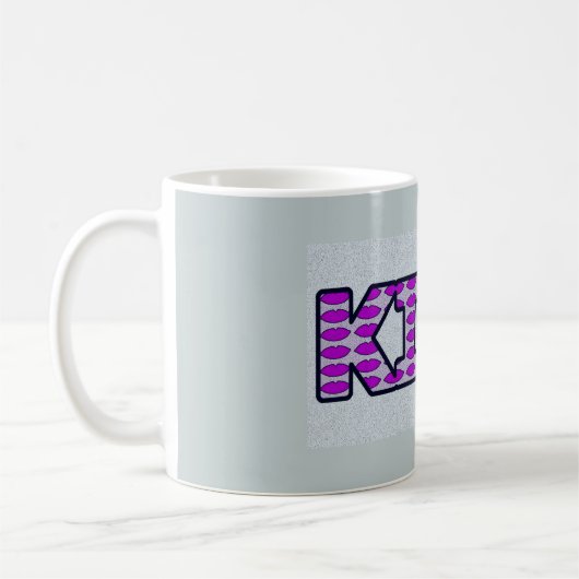 Mug Conception d'art en mots kiss (Gauche)
