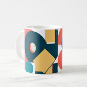 Mug Conception d'art géométrique abstrait rétro au ris (Devant gauche)