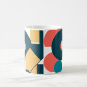 Mug Conception d'art géométrique abstrait rétro au ris (Centre)