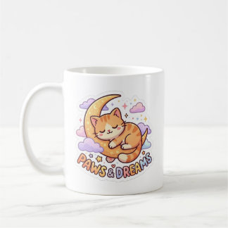 Mug Conception d'autocollant de chat mignon endormi su
