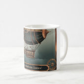 Mug Conception d'aventure vintage de dirigeable Steamp (Devant droit)