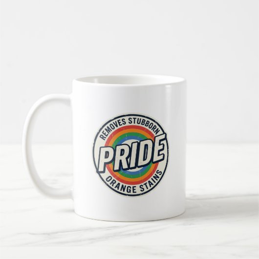 Mug Conception de badge arc-en-ciel de protestation de (Gauche)
