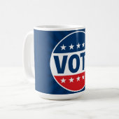 Mug Conception de badge de campagne VOTE Bold (Devant gauche)