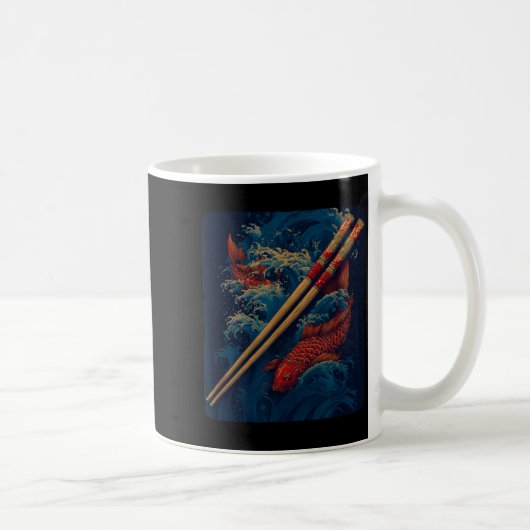 Mug Conception de baguettes cool avec costume de carpe (Droite)