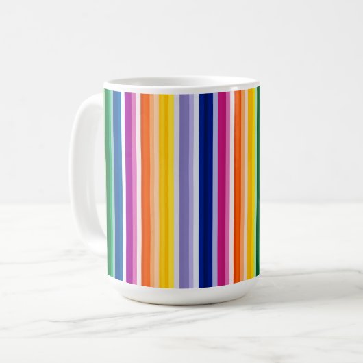 Mug Conception de bandes verticales colorées (Devant gauche)