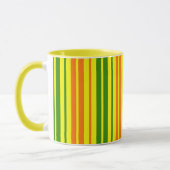 Mug Conception de bandes verticales orange jaune vert (Gauche)