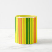 Mug Conception de bandes verticales orange jaune vert (Centre)