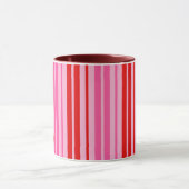 Mug Conception de bandes verticales rose gomme à bulle (Centre)