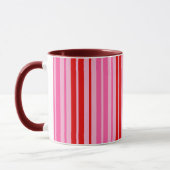 Mug Conception de bandes verticales rose gomme à bulle (Gauche)