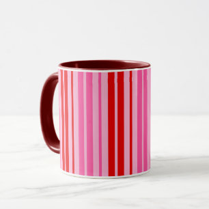 Mug Conception de bandes verticales rose gomme à bulle
