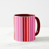 Mug Conception de bandes verticales rose gomme à bulle (Devant droit)