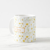 Mug Conception de bannière de nom aquarelle de fleur s (Devant gauche)