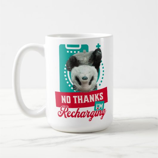 Mug Conception de Batterie Sociale de Panda en Épuisem (Gauche)