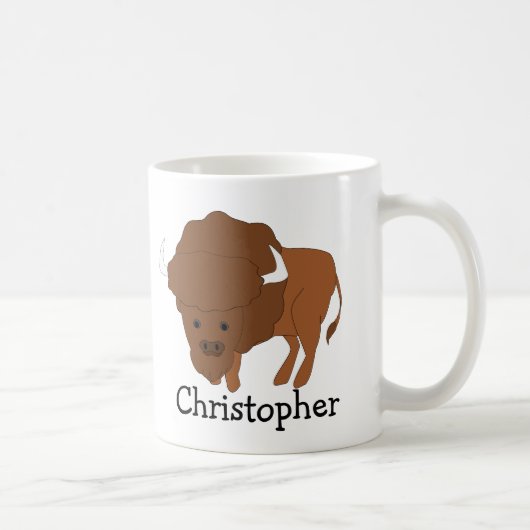 Mug Conception de bison personnalisée (Droite)