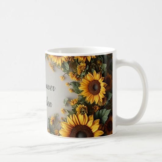 Mug Conception de bouquet floral de tournesol rustique (Droite)