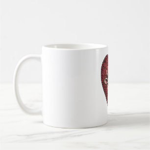 Mug Conception de broderie vintage de fil de coeur de