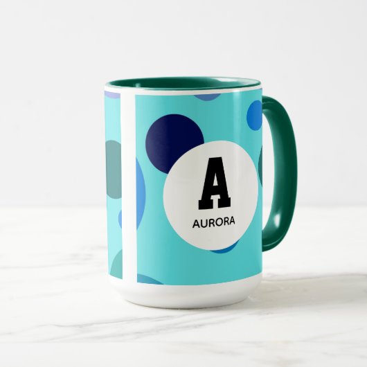 Mug Conception de bulle mignonne avec initiale de nom (Devant droit)