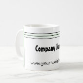 Mug Conception de bureau à rayures noires et vertes (Devant gauche)