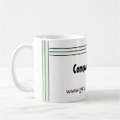 Mug Conception de bureau à rayures noires et vertes (Gauche)