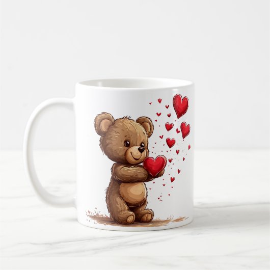 Mug Conception de cadeau de café avec un ours mignon d (Gauche)