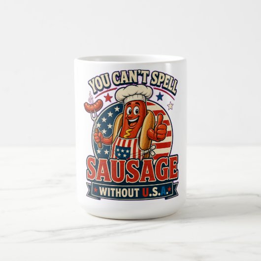 Mug Conception de cadeau drôle de cuisinier hot-dog US (Centre)
