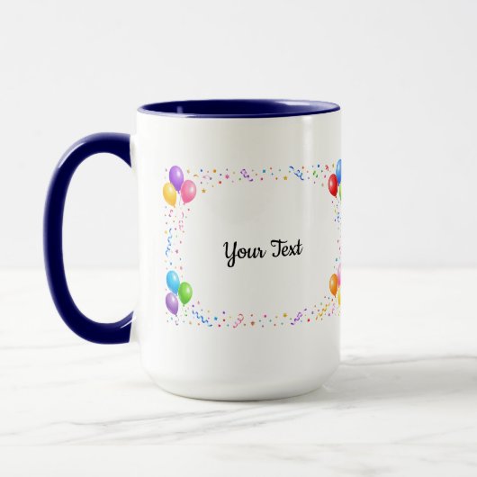 Mug Conception de cadre de confettis de ballons de fêt (Gauche)